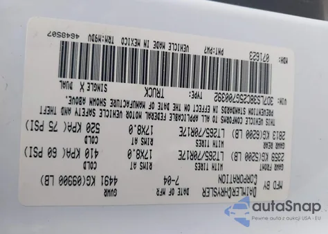 2005 Dodge Ram 3500 Slt/Laramie из США, поврежденный, VIN 3D7LS38C25G700392